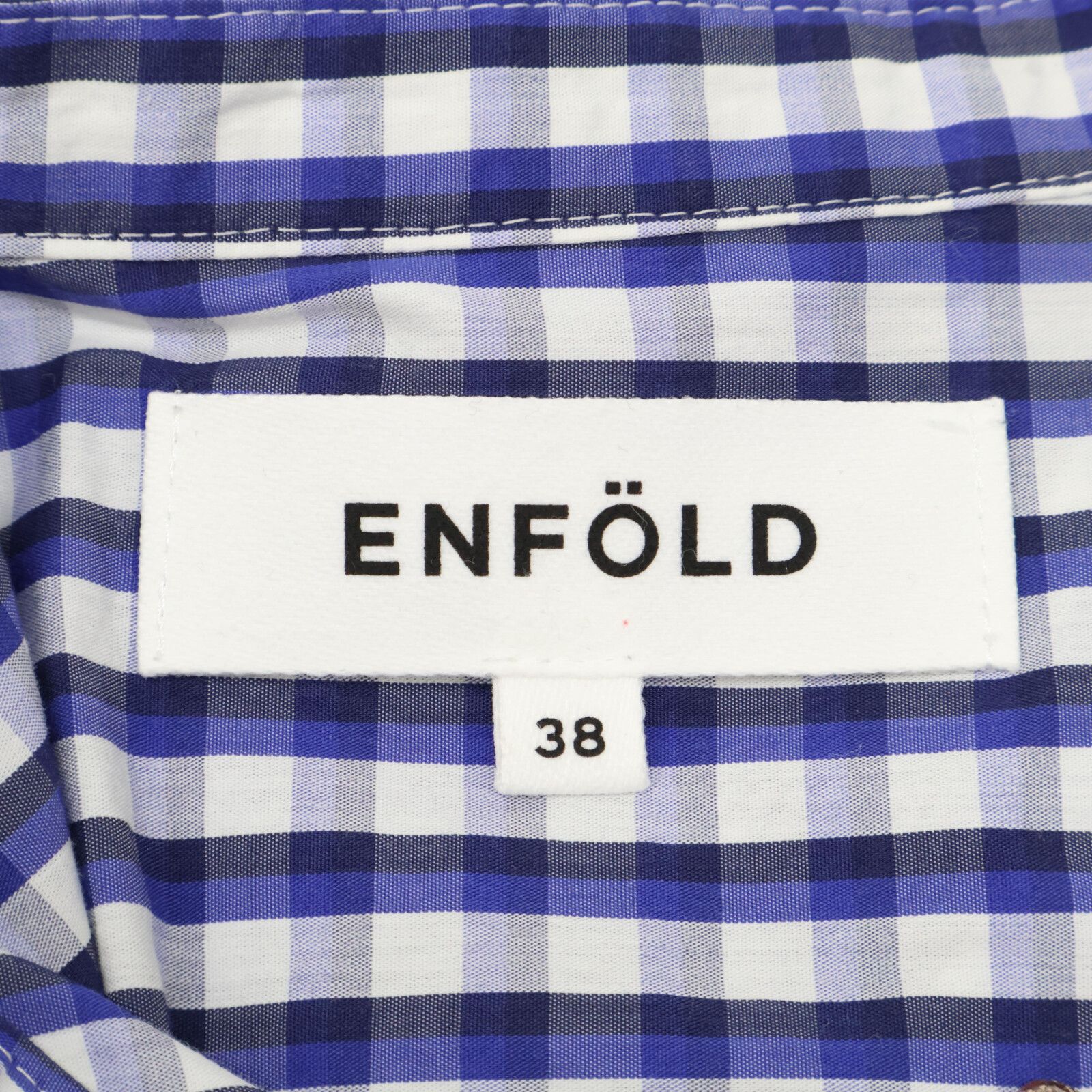 ENFOLD エンフォルド 300CA330-0550 ﾌﾞﾙｰ ｺｯﾄﾝ×ﾅｲﾛﾝ ﾚｲﾔｰﾄﾞﾁｪｯｸｼｬﾂ  