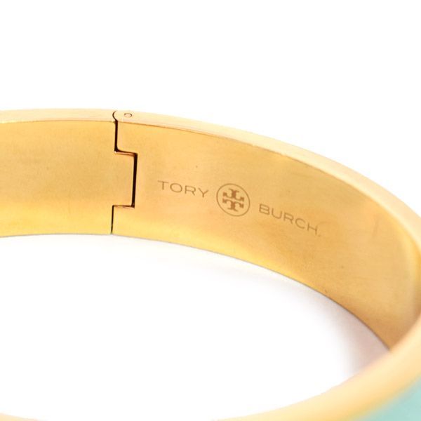 トリーバーチ バングル TORY BURCH メタル レザー インレイ カフ ロゴ