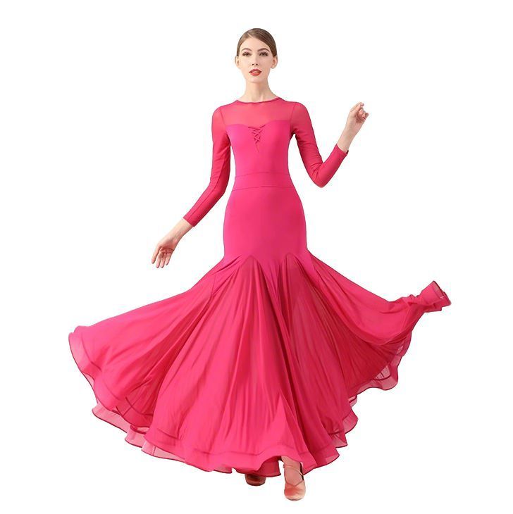 美品 日本製社交ダンス衣装】ワンピース ドレス DayDream 紫 マゼンダ