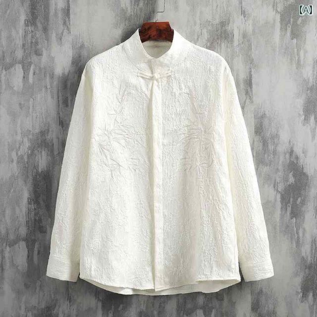 秋冬 コーデ メンズ 服 シンプル ファッション オシャレ 大人 かっこいい 大きいサイズ ストリート 紳士服 レトロ ジャカード 唐 スーツ 長袖 シャツ トップス