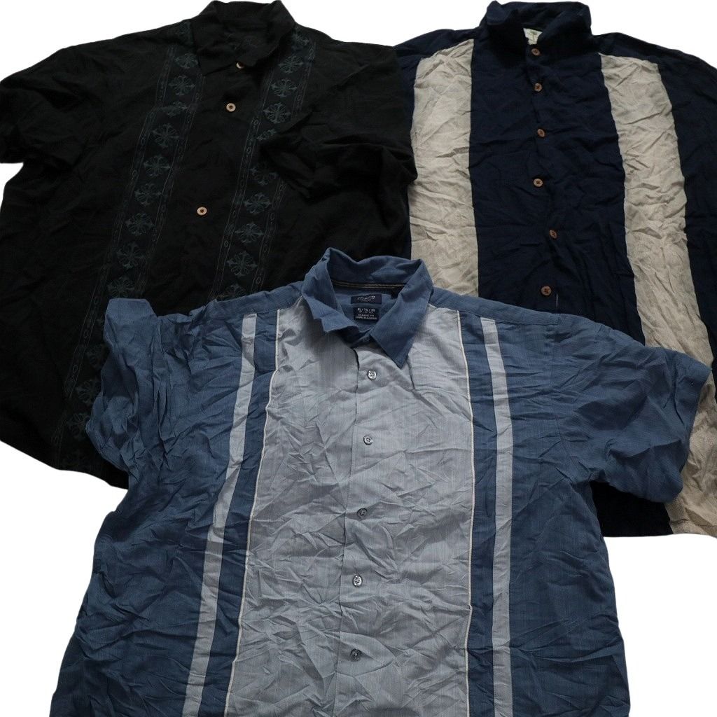 古着卸 まとめ売り ライン系 半袖シャツ 10枚セット (メンズ XL  