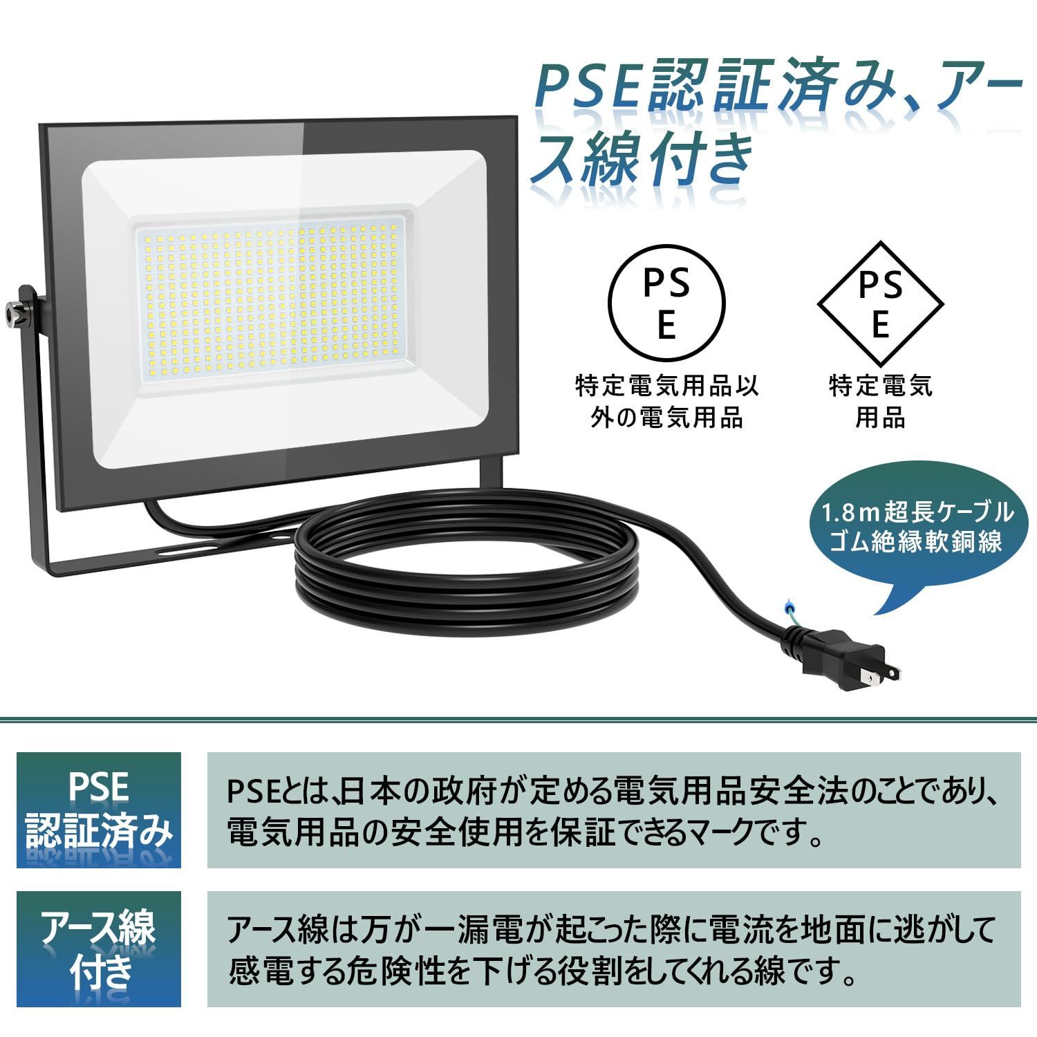 新品 LED 投光器 屋外 防水 250W 30000LM 100v 昼光色 ledライト 作業