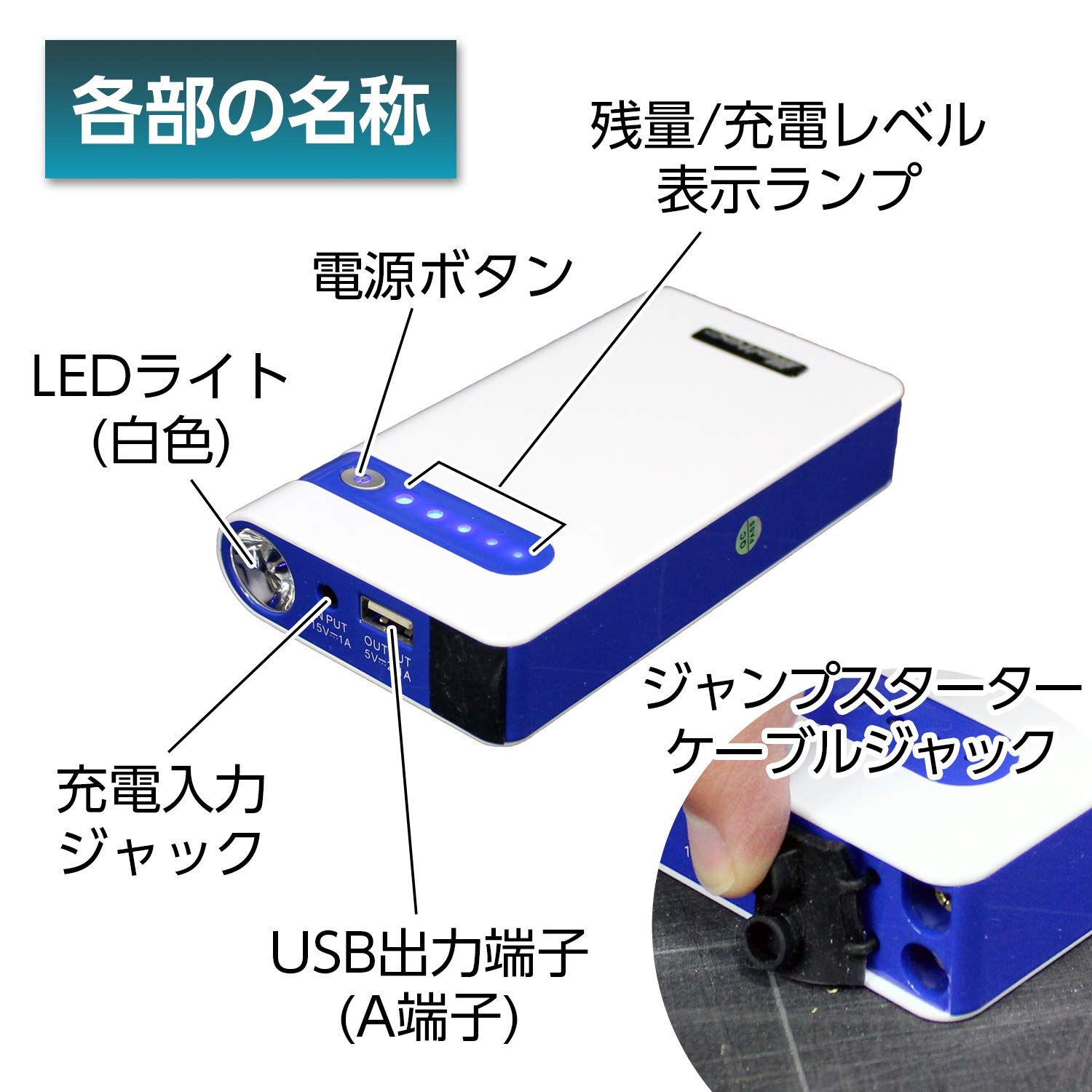 ジャンプスタート出力200A USB1口
