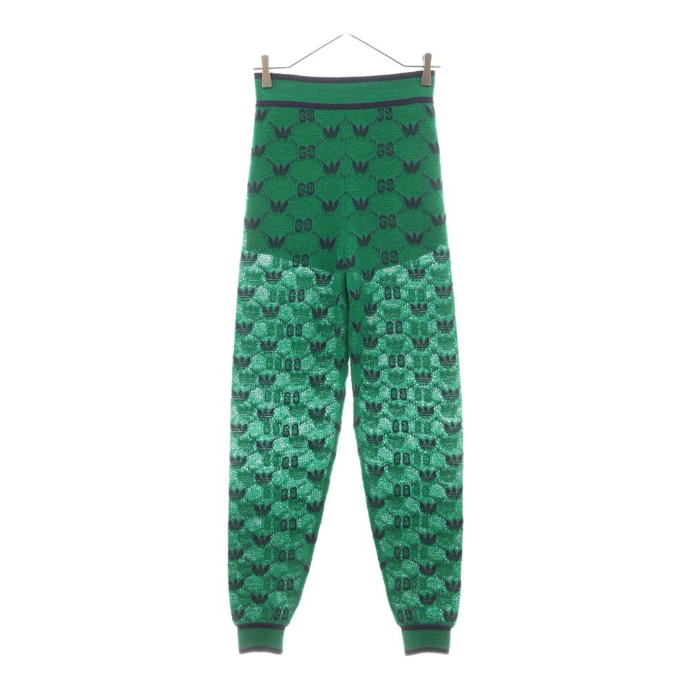GUCCI (グッチ) ×adidas アディダス ウールジャガードジョガーパンツ グリーン 693830