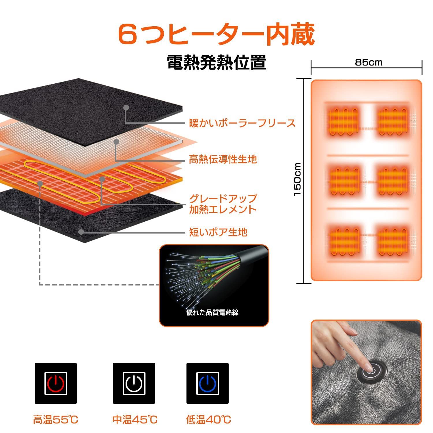 DR.PREPARE 電気毛布 ひざ掛け USB電気ブランケット フランネル15