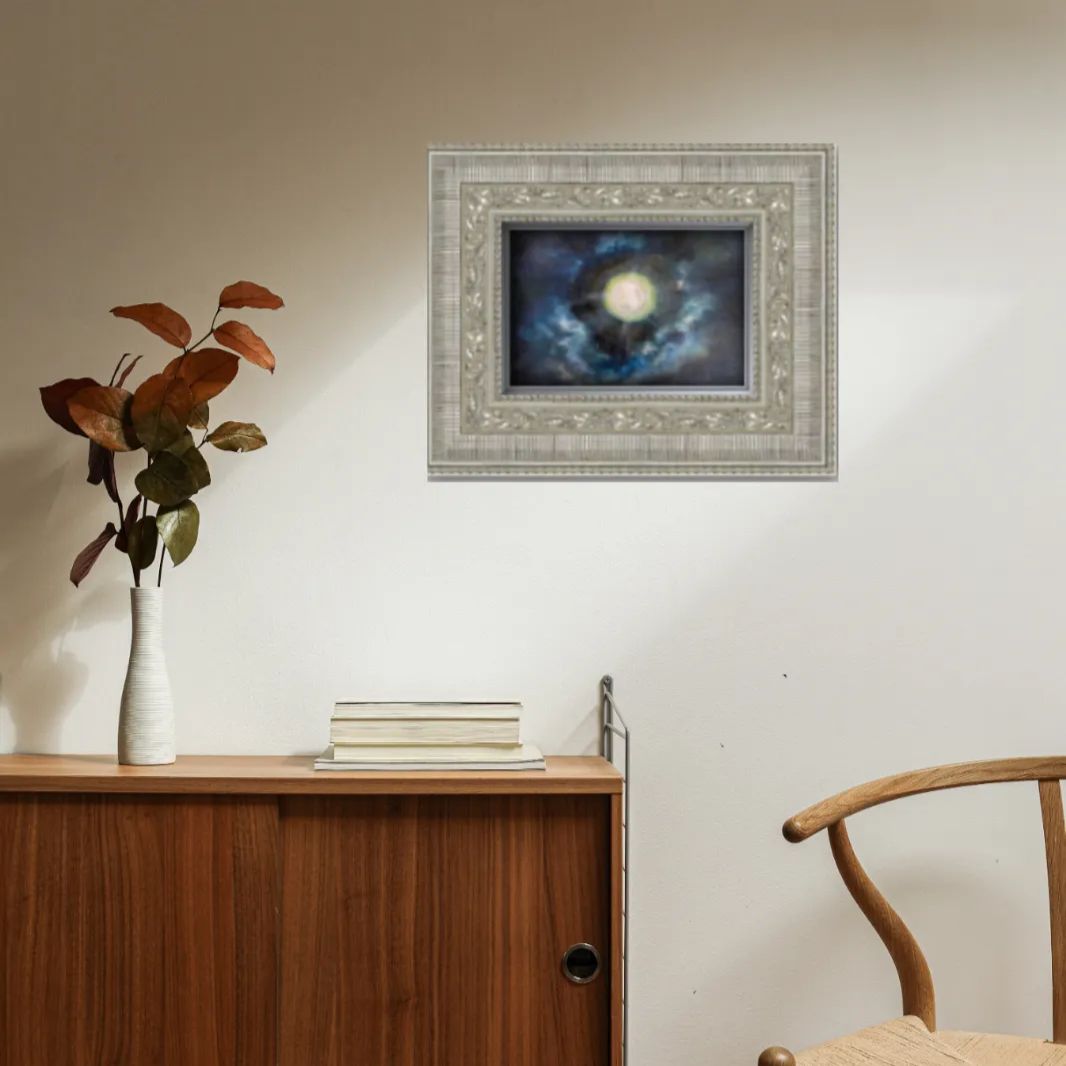 風景画「moonlight」painterTMK本人出品　油絵　月光　一点もの 風景画「moonlight」painterTMK本人出品油絵月光一点もの