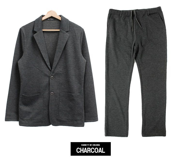 新品】 【M～5L チャコール】 セットアップ メンズ 大きいサイズ
