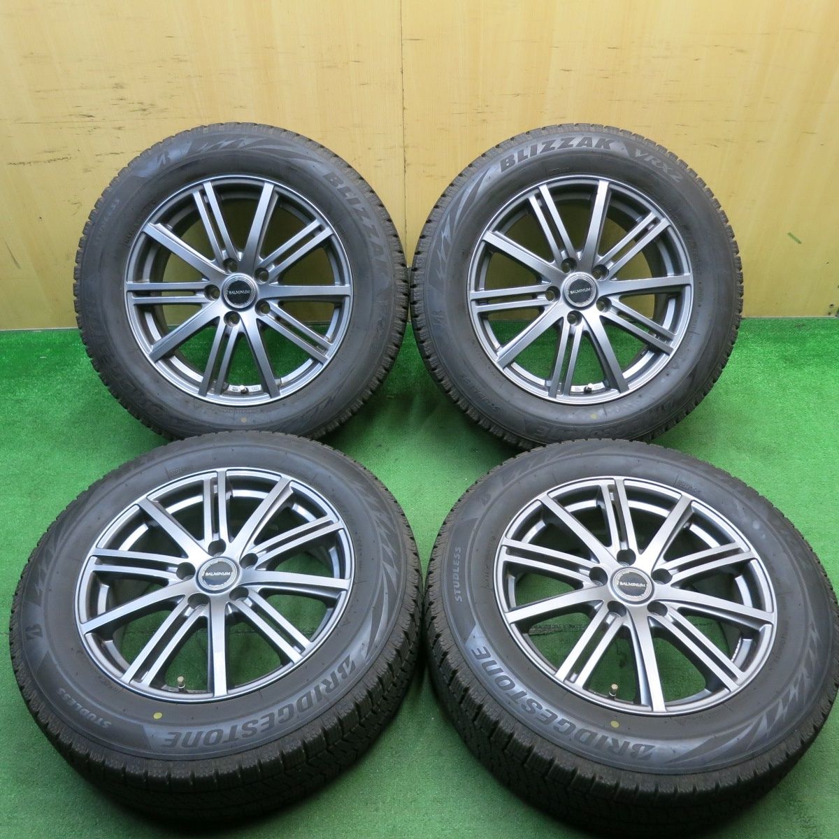 バリ溝 21年 キレイ 9.5分 スタッドレス 225|60R17 ブリヂストン ブリザック VRX2 BALMINUM バルミナ 17インチ PCD114.3|5H 5021103AKス