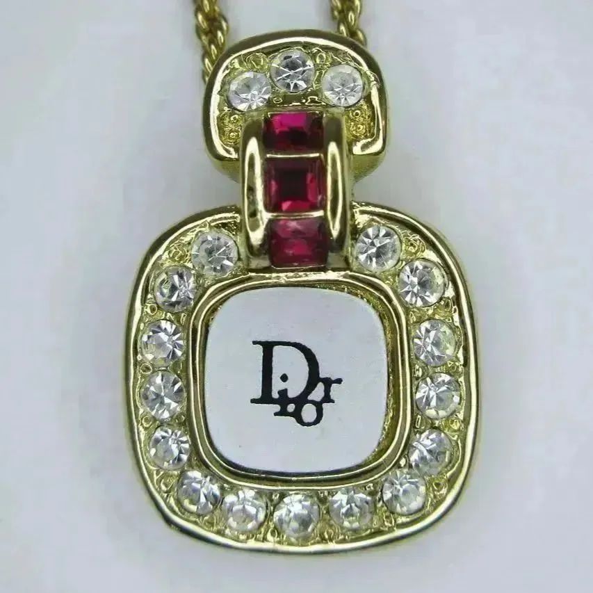 Dior ロゴサークル ピンクストーン×18Pラインストーン ゴールド