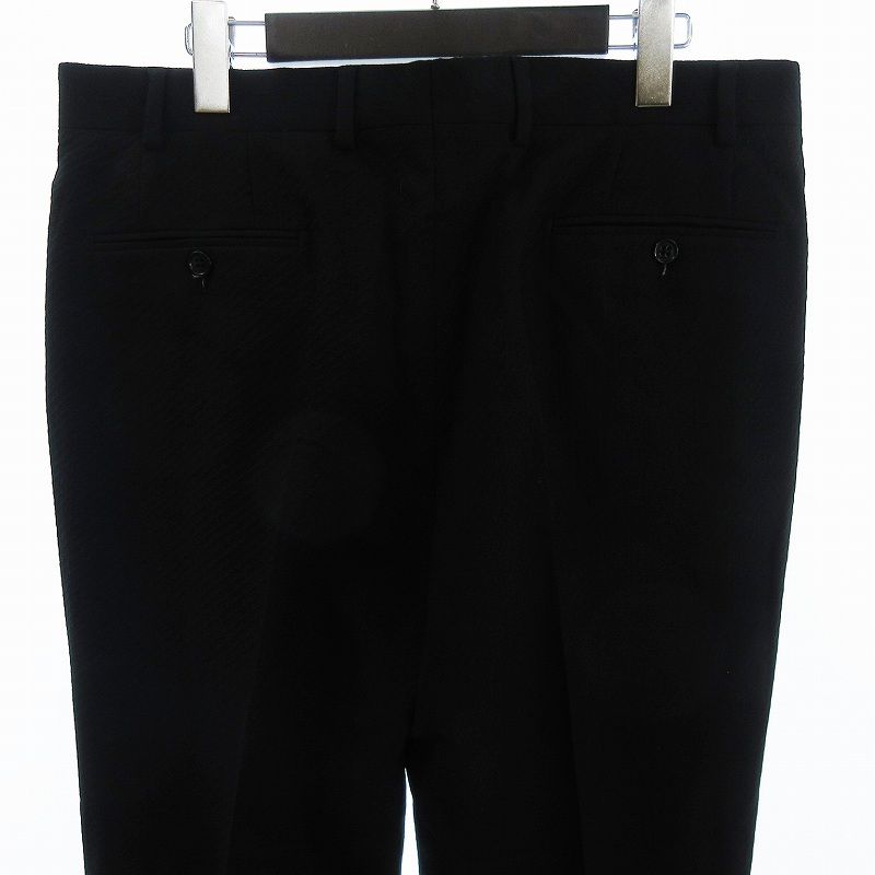 極美品【エンポリオアルマーニ】ゴムウェスト ストレッチ黒 スラックス50 EMPORIO ARMANI パンツ 「エンポリオ アルマーニ」パンツ