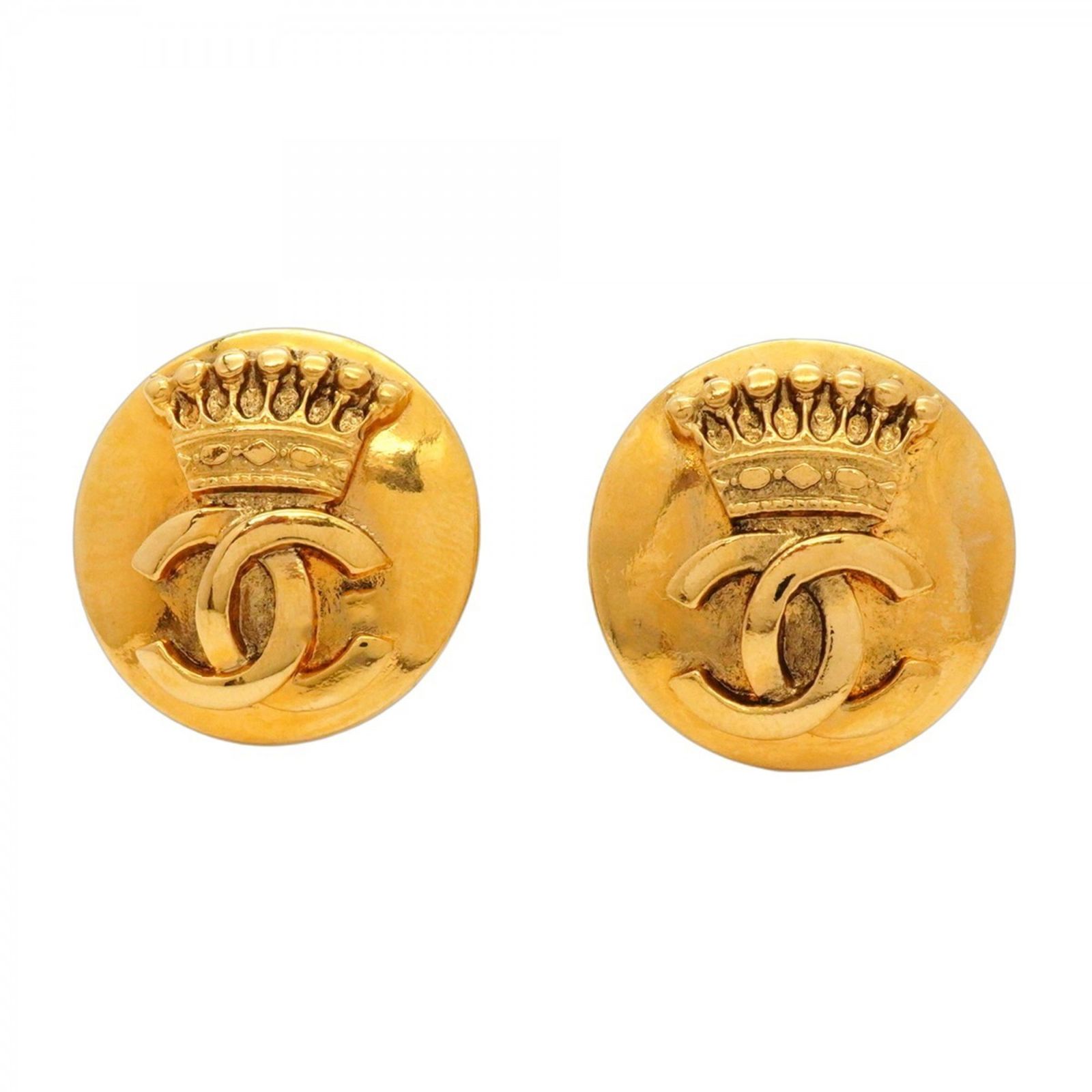 シャネル Chanel シャネル イヤリング ココマーク サークル クラウン GPメッキ ゴールドレディース