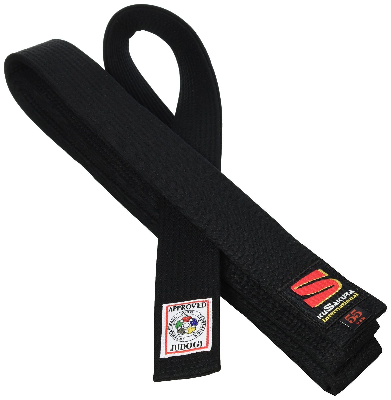 ブラック_5.5号 九桜 JOIB フェルト芯入試合用黒帯 5.5号 JOIB5.5B