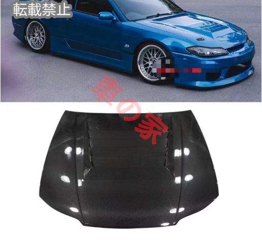 日産 シルビア S15用 カーボンファイバー製 BNスタイル ボンネット エンジンフード カスタムパーツ