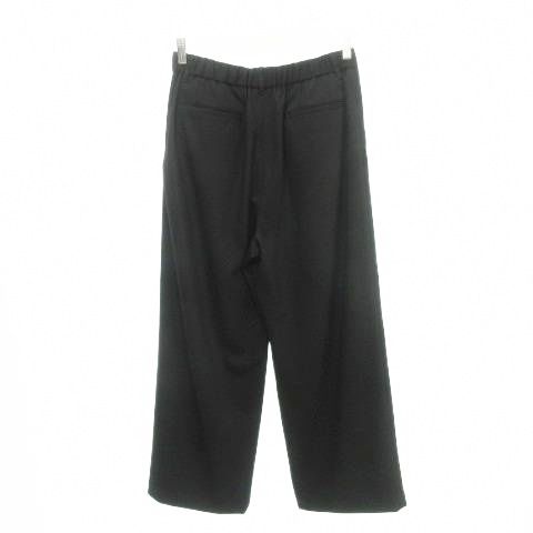 グラフペーパー Graphpaper GM 251-40254 ウール ワイド テーパード パンツ スラックス 無地 薄手 1 フリーサイズ 黒 ブラック