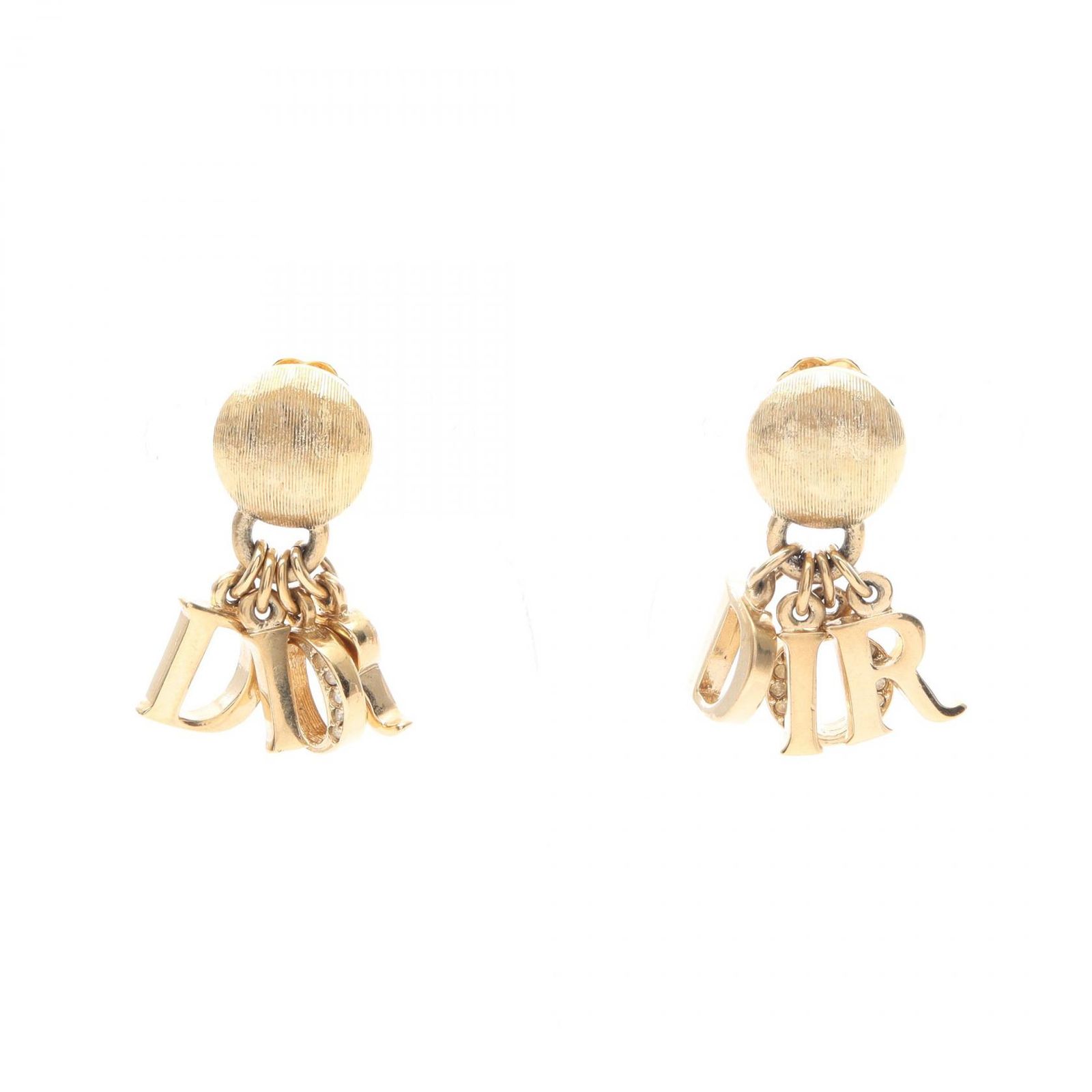 ディオール Dior イヤリング Diorロゴ GP ゴールドメッキ イヤリング レディース Used B