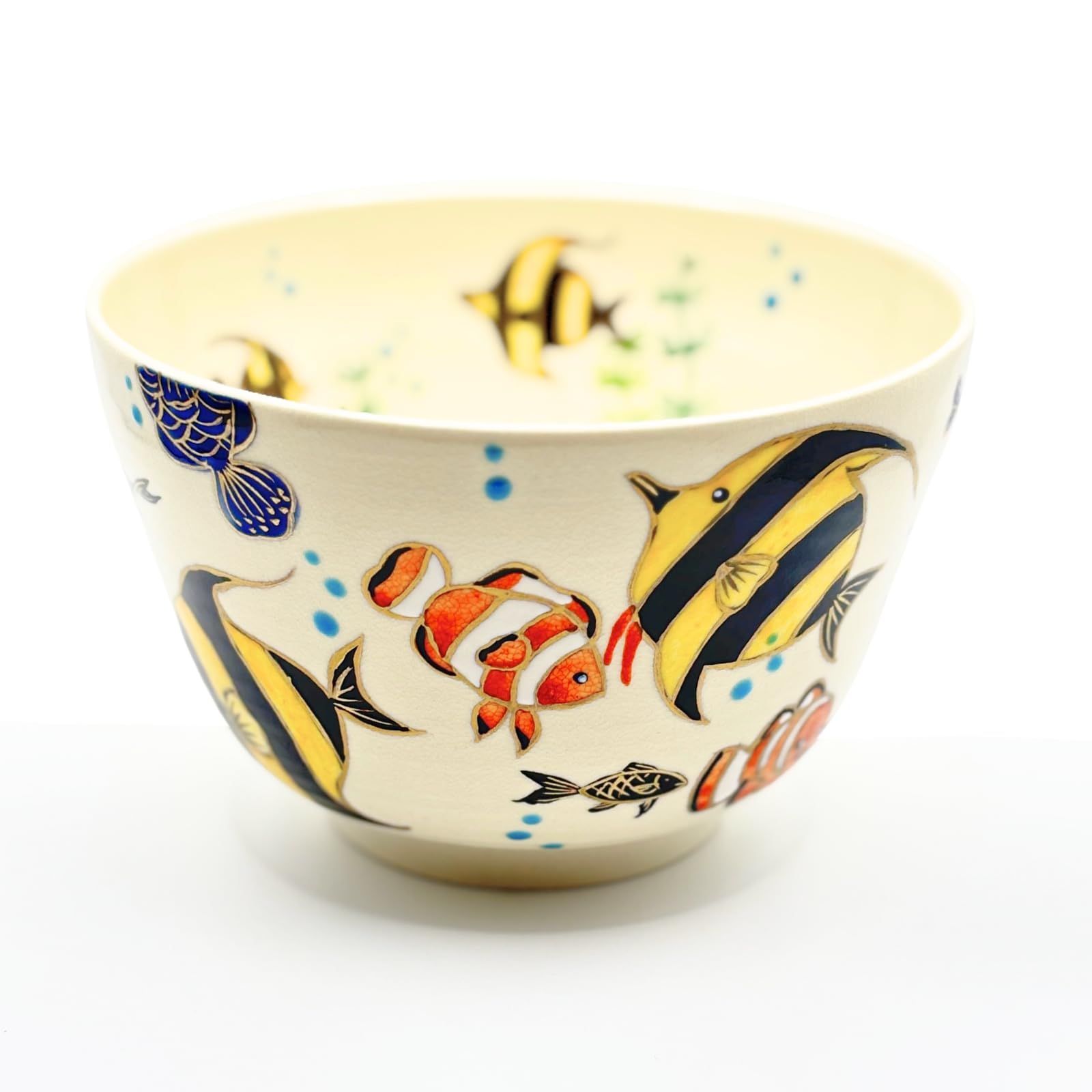 仁清写 南天文 茶碗 芳山作 抹茶碗 茶道具 共箱(98Dc) 茶道具 抹茶