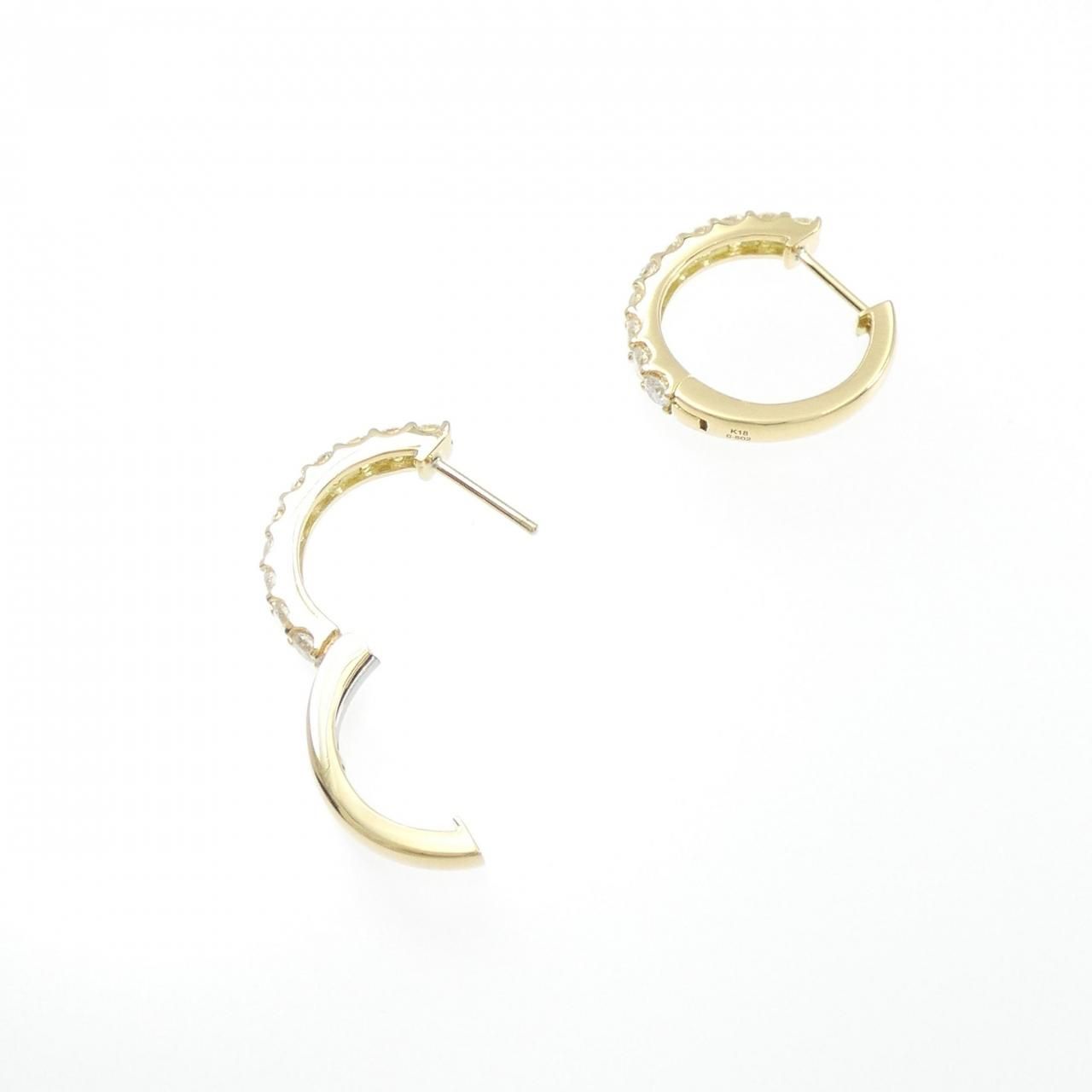 専用⭐︎ダイヤモンドk18YGフープピアス 新品】K18YG フープ ダイヤモンド ピアス 1.005CT K18YG