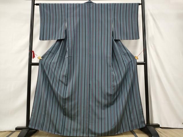 平和屋着物○上質な紬 縞 正絹 逸品 CAAQ9077vf