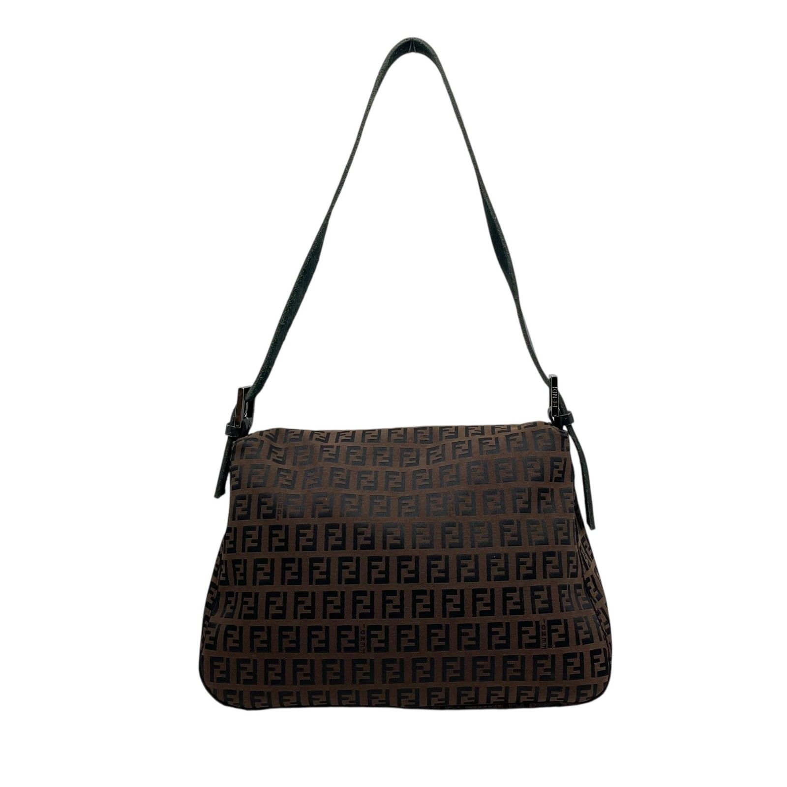 極美品 フェンディ マンマバケット ハンドバッグ 肩掛け ズッキーノ FFロゴ