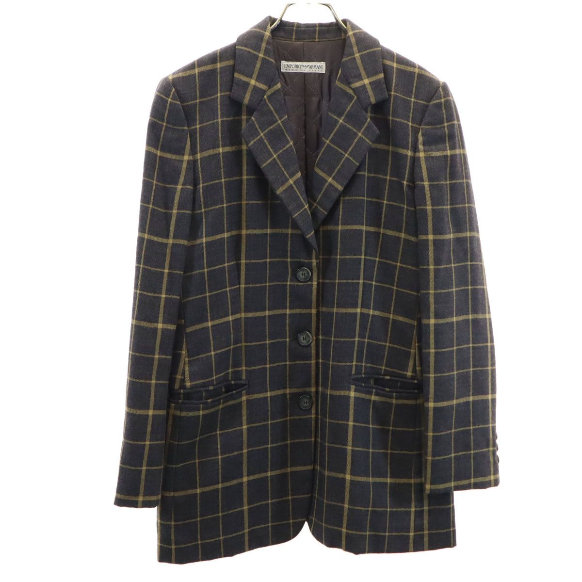 Emporio Armani エンポリオアルマーニ 90s イタリア製 オールド チェック柄 テーラードジャケット 40 裏キルティング メンズ Emporio Armani エンポリオアルマーニ 90s イタリア製 オールド