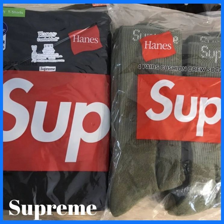 お得なセット 【Supreme×Hanes】 コラボ 定番 ロゴ シンプル シャツ3枚