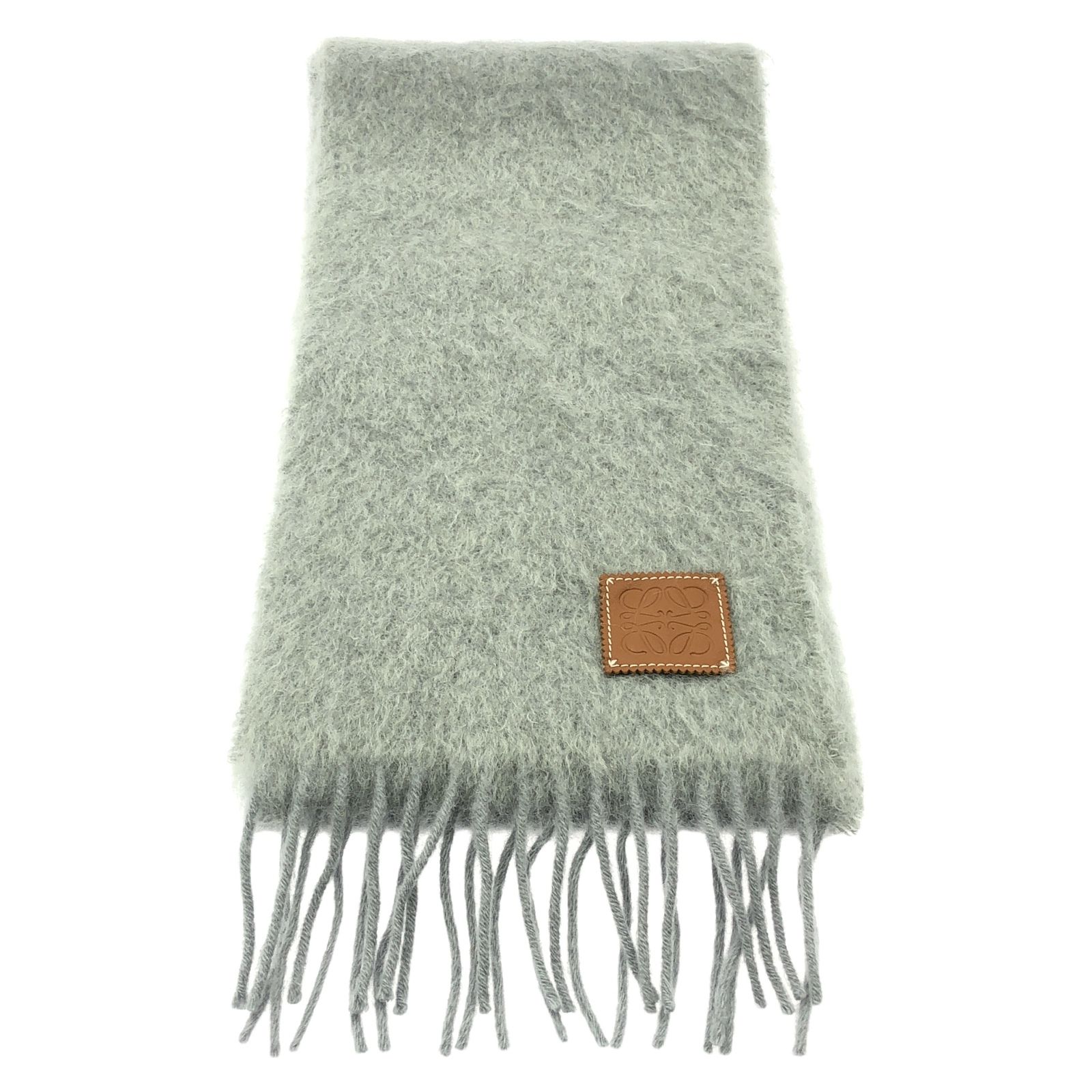 ロエベ LOEWE マフラー マフラー グレー ウール マフラー ユニセックス Used A