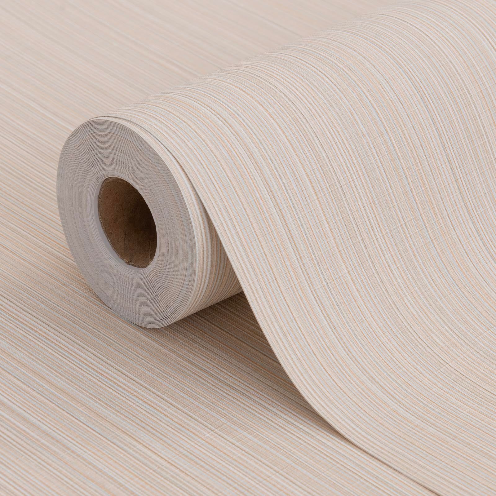 新品 HyunHome 壁紙シール 厚手無地織物調 ベージュはがせる壁紙 塩化