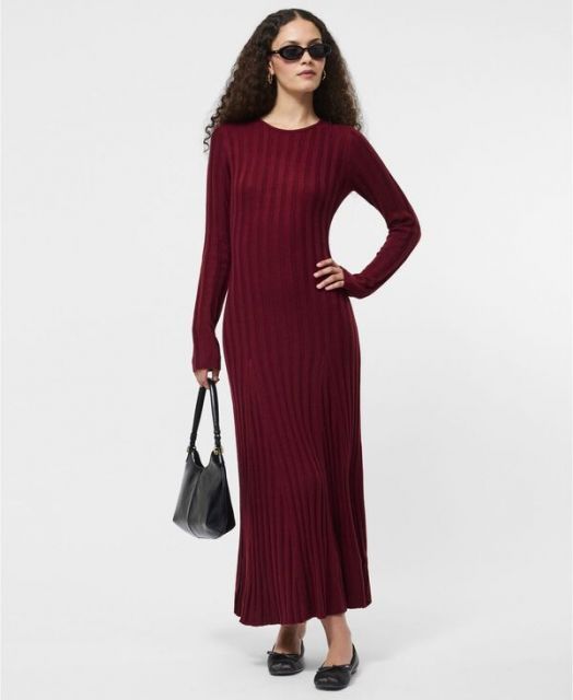 フレンチコネクション レディース ワンピース トップス Women s Babysoft Fit - Flare Sweater Dress Cabernet DECORATOM_COM_BR