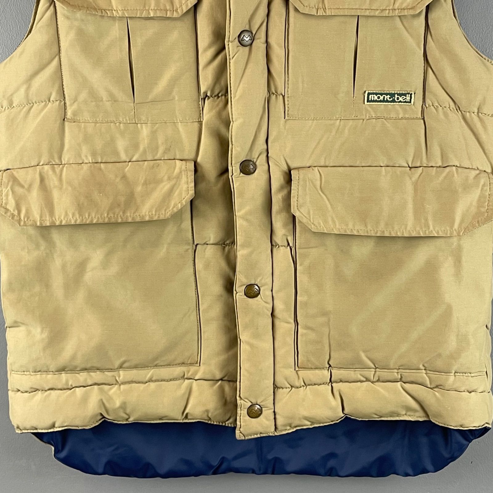 70s 80s Vintage mont-bell Dacron Hollo Fil Down Vest ヴィンテージ モンベル ダクロン 中綿 ダウン ベスト ベージュ L - メルカリ