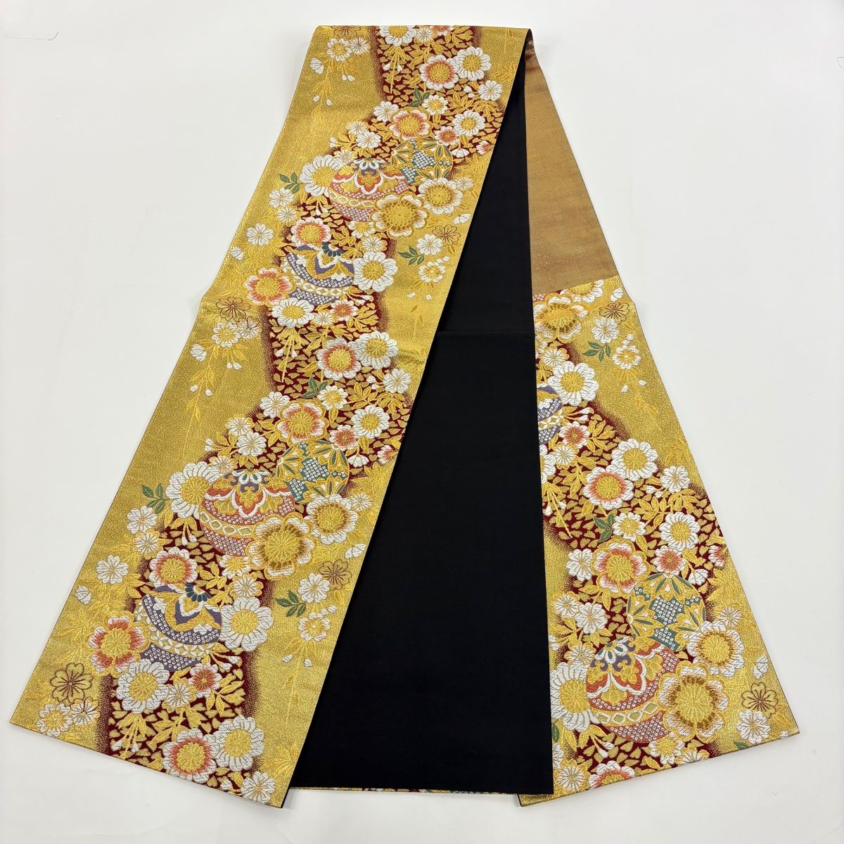 振袖 身丈163.5cm 裄丈69cm L 袷 袋帯フルセット 桜 手鞠 金彩 ぼかし