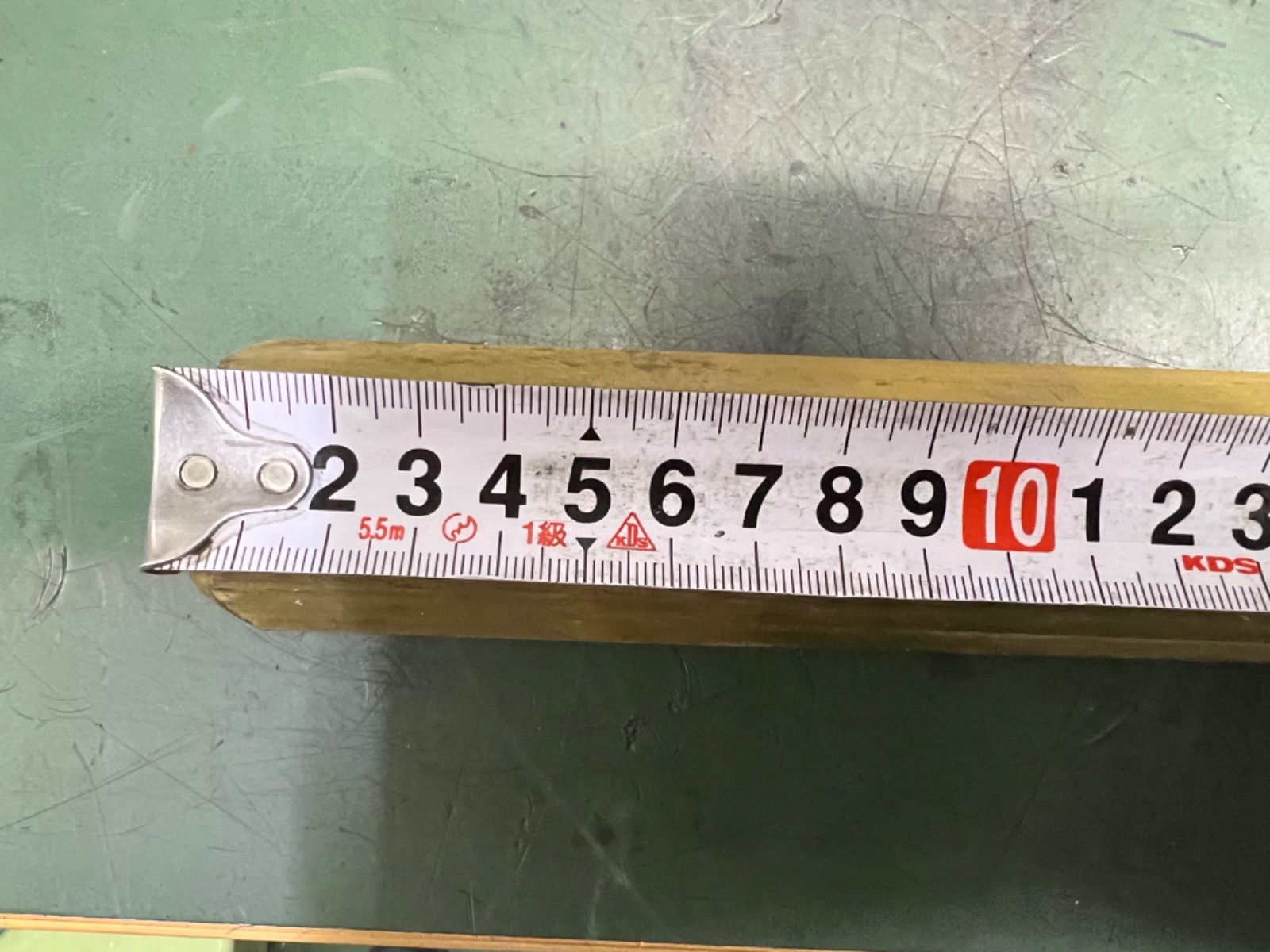 真鍮六角棒　対辺35mm　長さ1110mm　1本 外径素材肌　金属材料　端材
