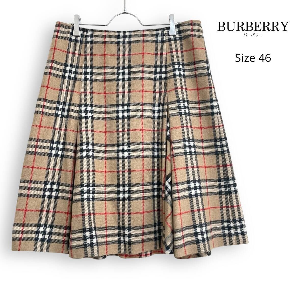 Burberry LONDON バーバリー ロンドン ノバチェック ウール アルパカ スカート 46