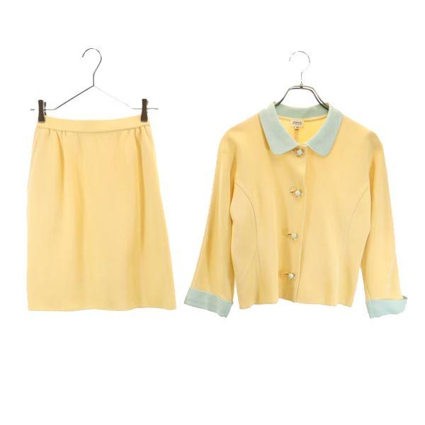 美品 フォクシー ブティック FOXEY BOUTIQUE セットアップ スカートスーツ ジャケット スカート レディース 40(M相当) イエロー FOXEY - 美品 フォクシー ブティック FOXEY BOUTIQUE ジャケット