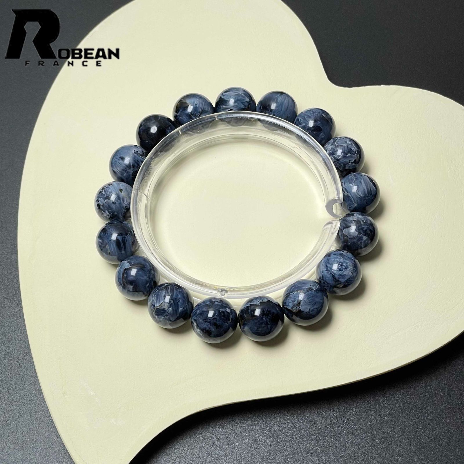 EU製 定価56万円 ROBEAN ピーターサイト アクセサリー ブレスレット ブルー 天然石 お守り プレゼント 約12.6-13mm D0606395