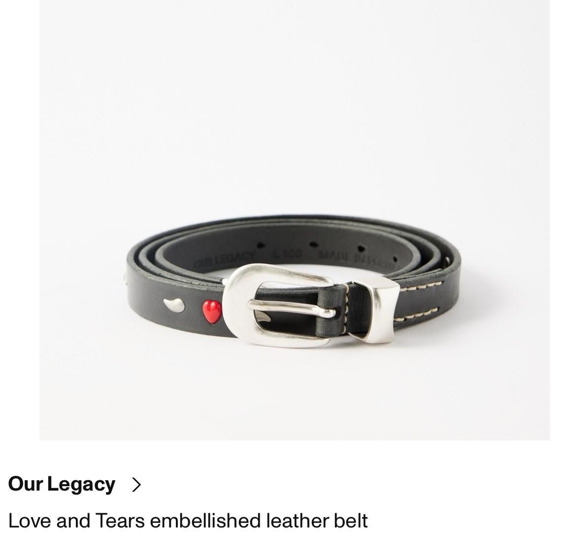 OUR LEGACY ベルト 2CM BELT LOVE AND TEARS Our Legacy Belt 2 cm Love And Tears | REVERSIBLE