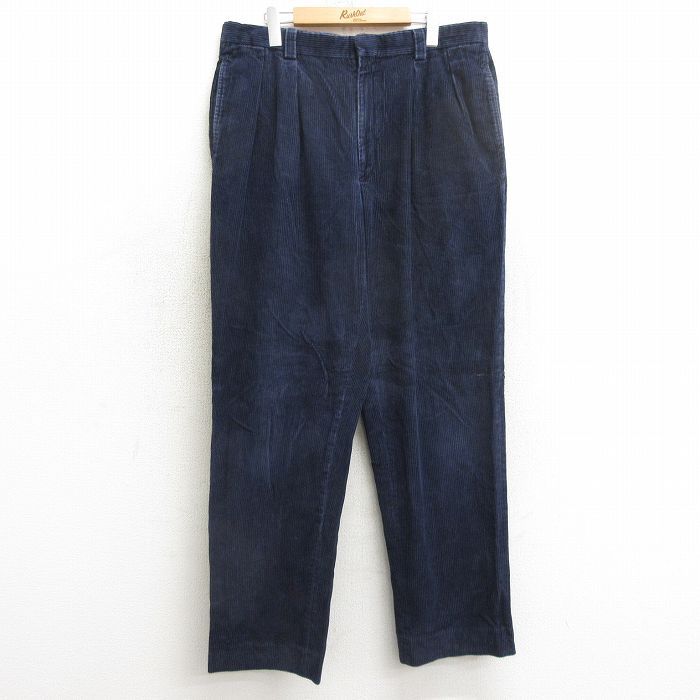 W36/古着 エルエルビーン LLBEAN コーデュロイ パンツ メンズ 太畝 紺 ネイビー 24nov07 中古 ボトムス ロング