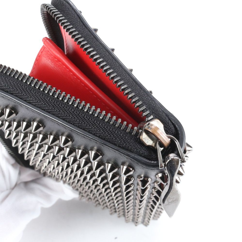 極美品 クリスチャンルブタン パネトーネ スパイク レザー 長財布  