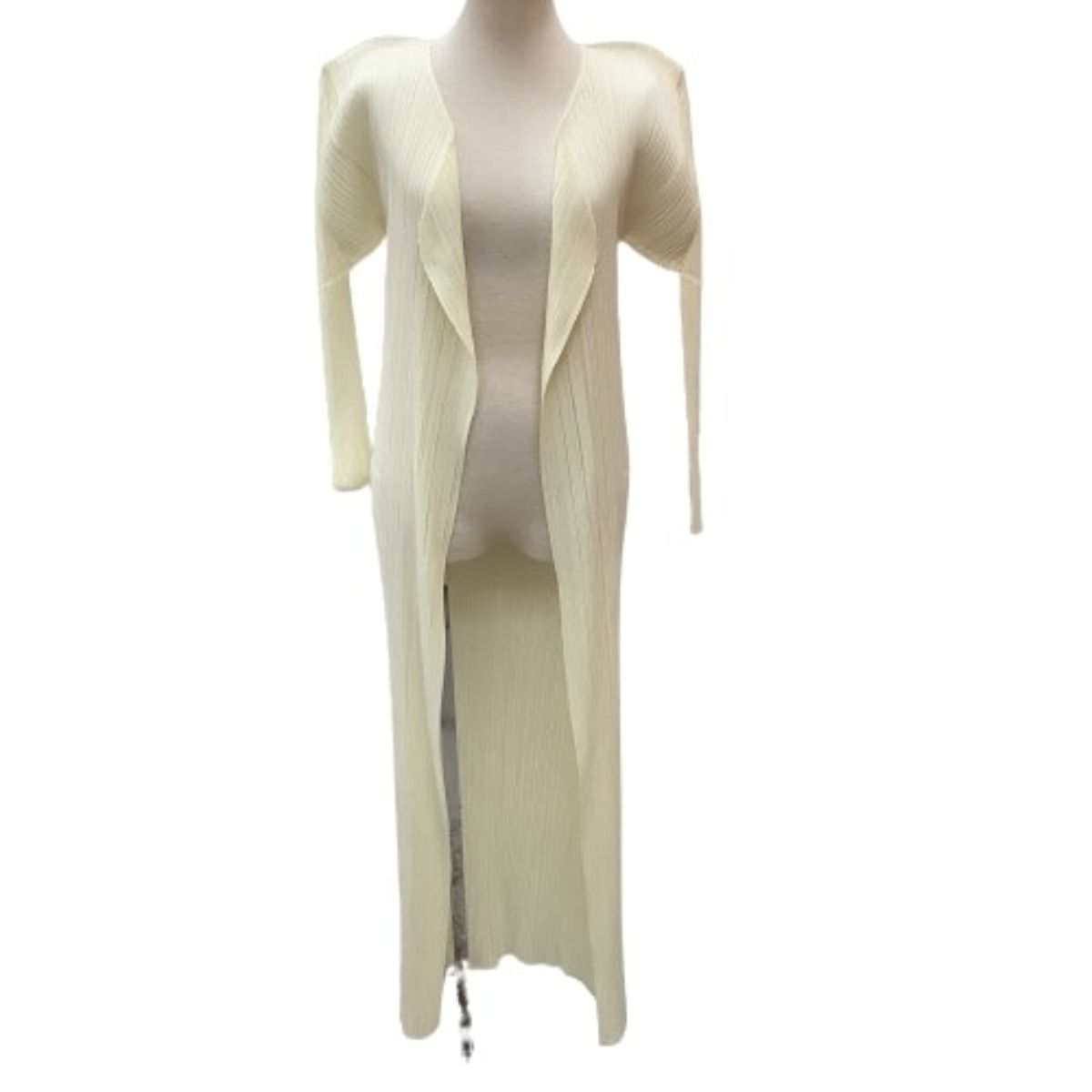 ♪♪ISSEY MIYAKE イッセイミヤケ PLEATS PLEASE ロングカーディガン SIZE 2 PP05-JA001 アイボリー