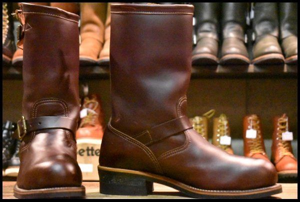 お歳暮 時期 9E 良品 黒タグ】Chippewa チペワ 91068 エンジニア コードバン 靴