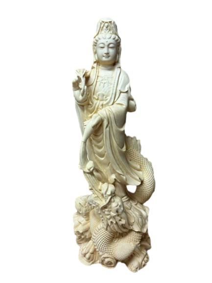 銅製不動明王像 旭峰作 高さ約34.5㎝ 最上彫り彩色不動明王 立像 高さ