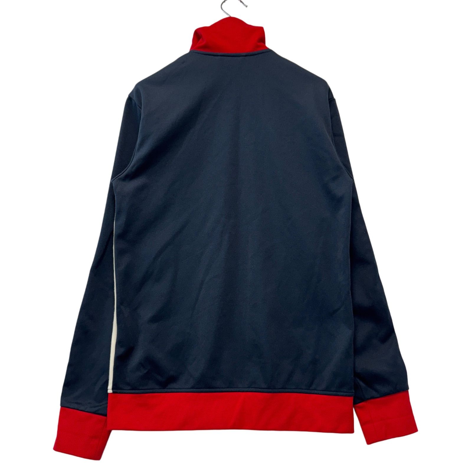 極美品 アディダス ベッケンバウアー L相当(表記100) トラックジャケット コットン混合 adidas ジャージ スポーツウェア  トレフォイルマーク ロゴ刺繍 スリーストライプ ネイビー レッド 古着 D7090 - メルカリ