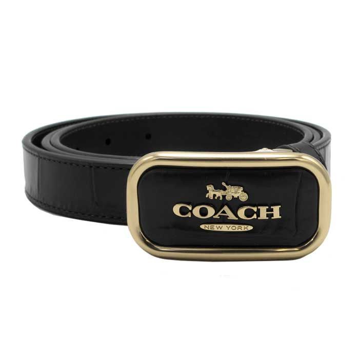 コーチ アパレル ベルト COACH クロコ調 シグネチャーバックル エライザ リバーシブルベルト 25MM CR913 IMBLK アウトレット レディース