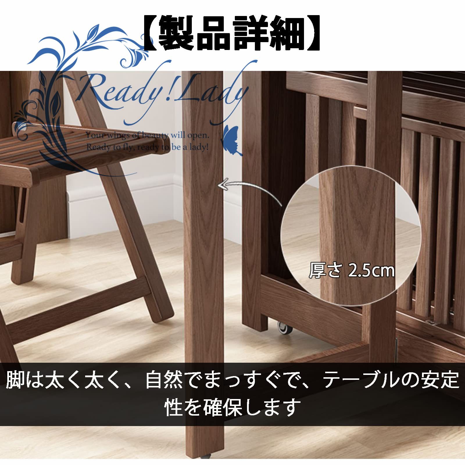 折りたたみダイニングテーブル 移動可能で伸縮可能なキッチン