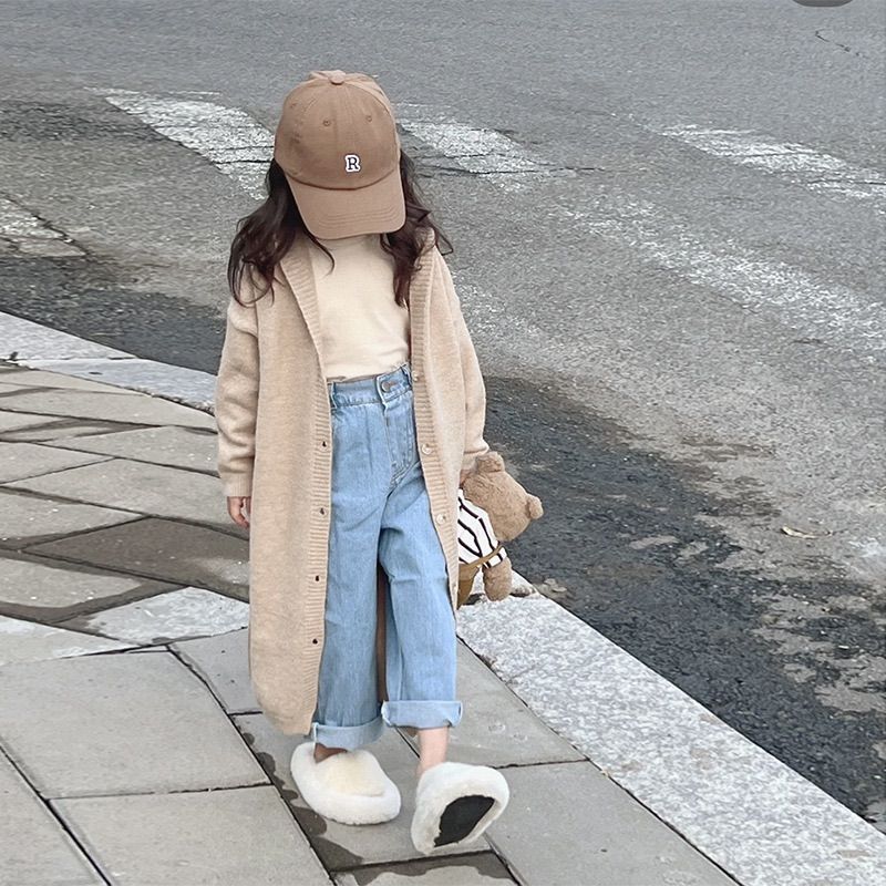 カーディガン ロング ニットコート 韓国子供服