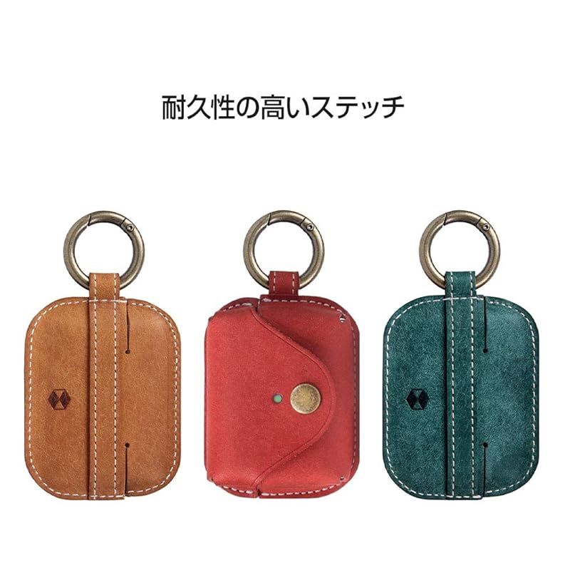  SLG Design AirPods Pro 2 第2世代 第1世代 対応 ケース イタリアンプエブロレザー ブラウン 保護ケース 本革 牛革 ベジタブルレザー カラビナ付き 落下防止 Apple ワイヤレスイヤホン エアーポッズプロ カバー ワイヤレス イヤホンケース イヤホン