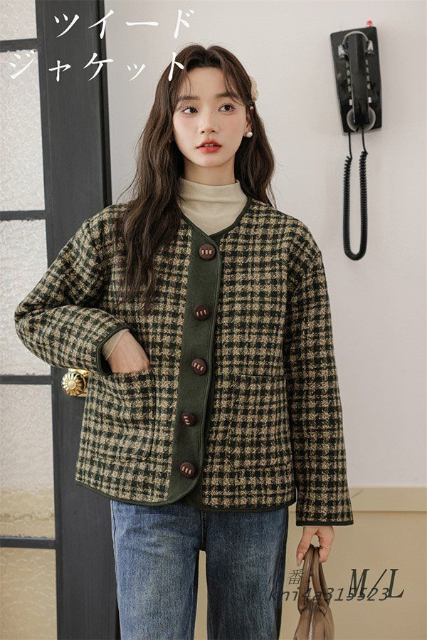 ジャケット コート レディース トップス通勤 前開き 長袖 大人 春秋冬 秋服 チェック柄 着痩せ エレ女の子 上品 オシャレ kni4a315523