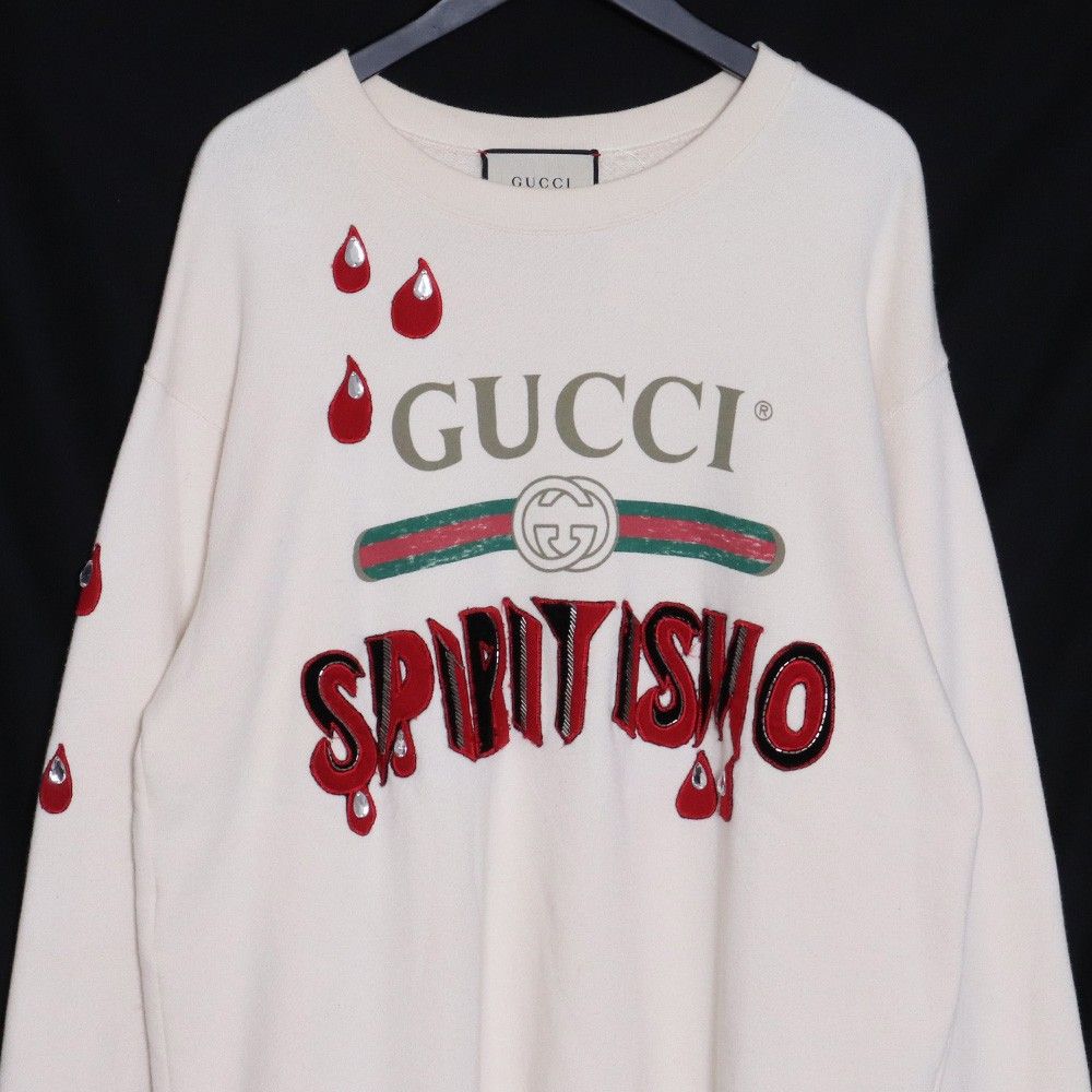 GUCCI ヴィンテージロゴスウェットシャツ Lサイズ アイボリー - メルカリ