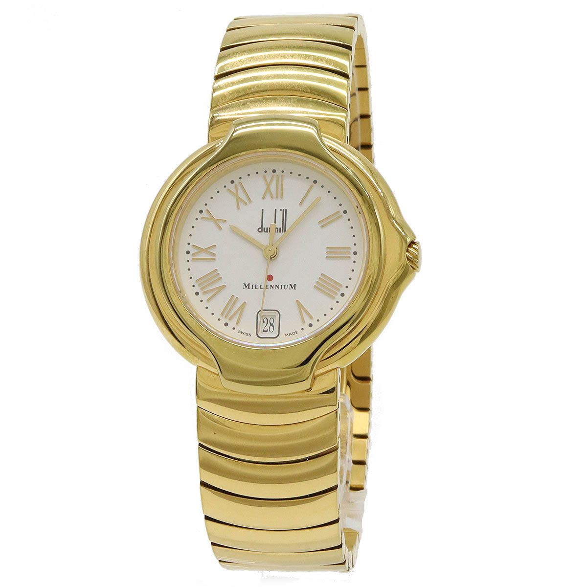 dunhill ダンヒル ミレニアム ホワイト文字盤 GP メンズ QZ クォーツ