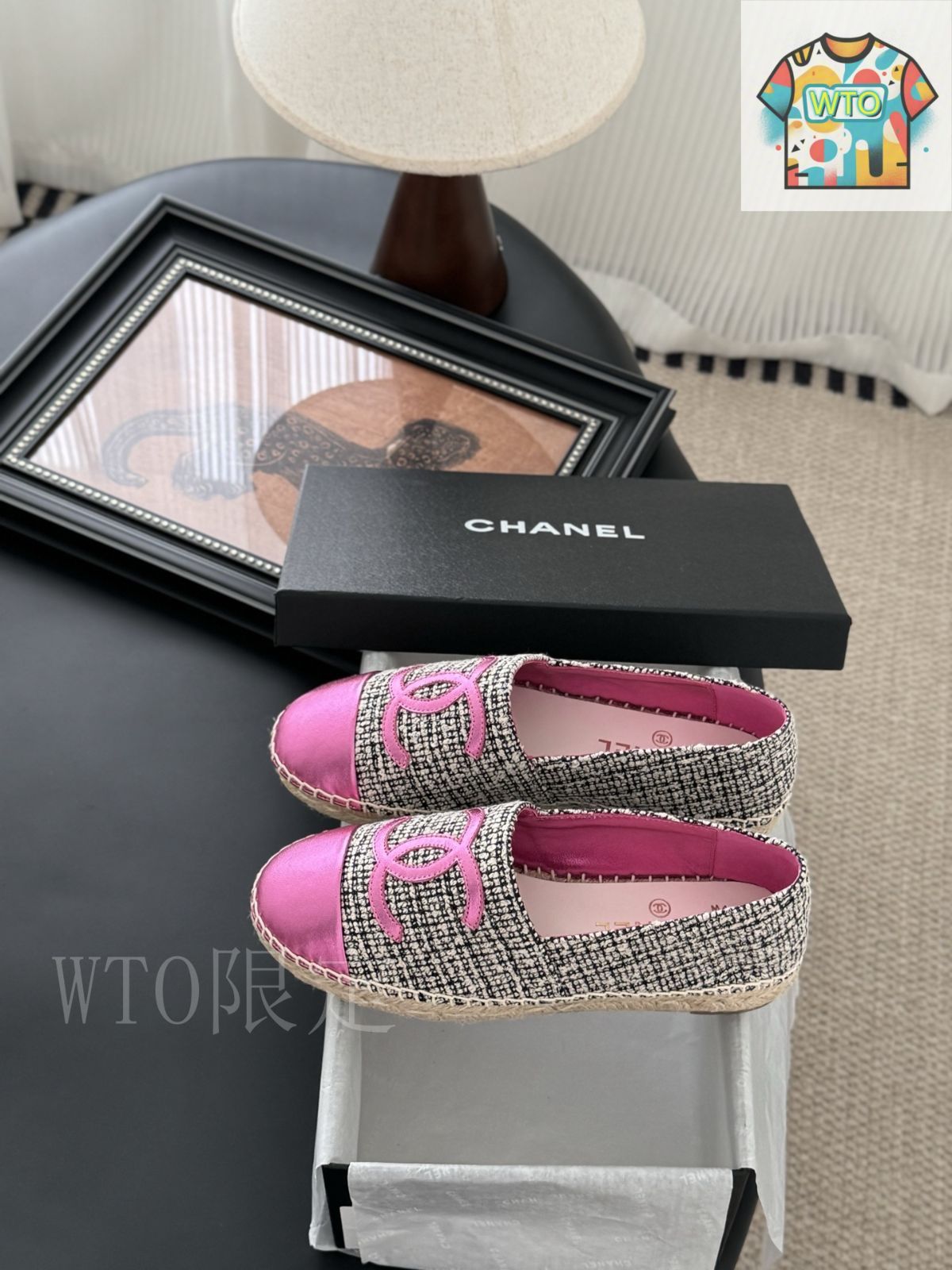 CHANEL エスパドリーユ 24.5 エスパドリーユ - ラムスキン、ブラック — ファッション