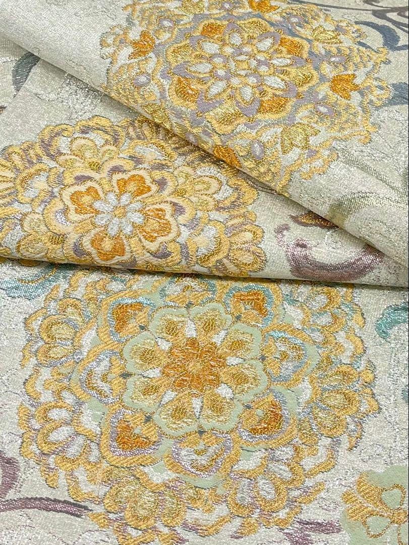 大華紋 袋帯 ♥品 金糸 銀糸 ラメ糸 キラキラ 正絹 六通